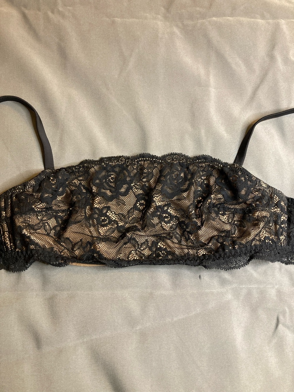 intimissimi Black Floral Lace Bandeau Bralette